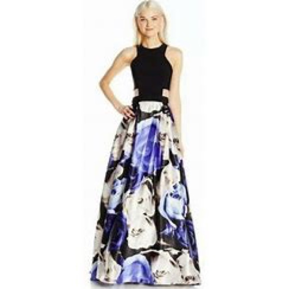 macy's blue and white floral dress